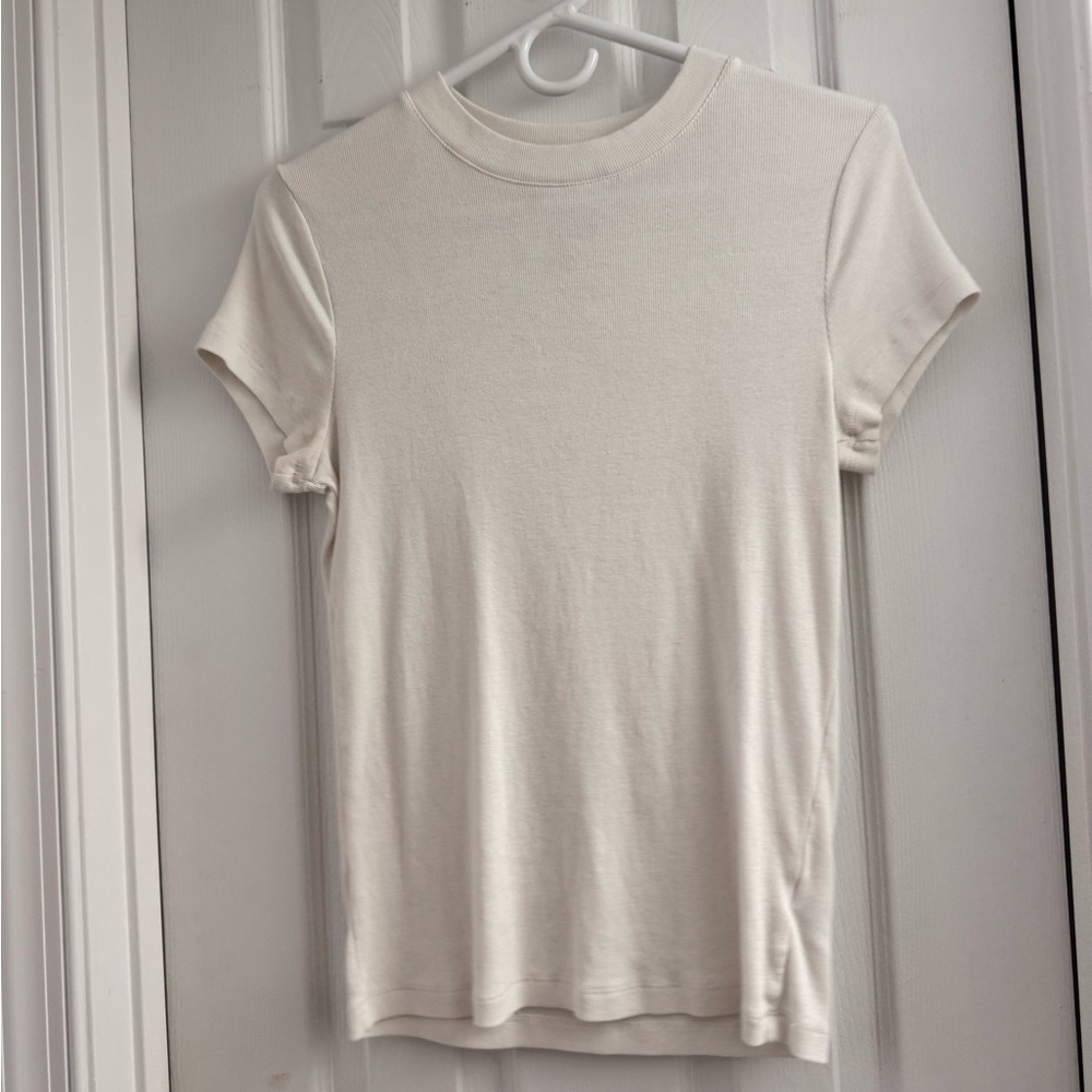 Classic Ribbed White Women's T-Shirt